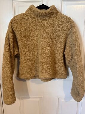 Forever 21 Tan Sherpa Pullover Hoodie
